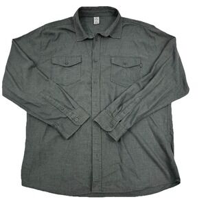 Hurley Men's Brushed‎ Soft Flannel Dual Pocket Shirt Charcoal Gray, Size XL